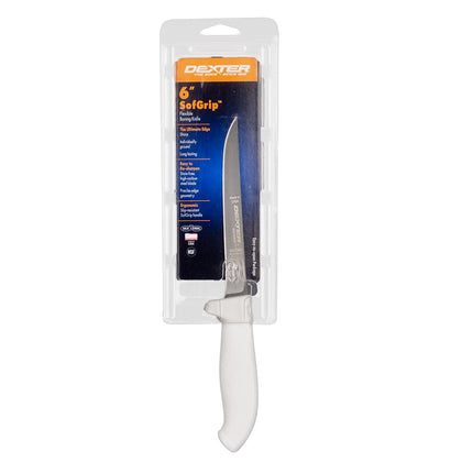 Dexter Russell SG136F-PCP 6" Boning Knife w/ Soft White Rubber Handle, Carbon Steel