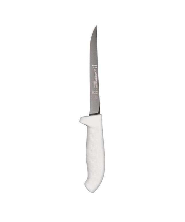 Dexter Russell SG136F-PCP 6" Boning Knife w/ Soft White Rubber Handle, Carbon Steel