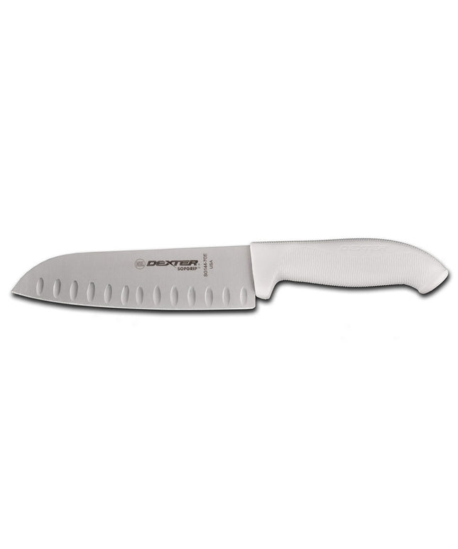 Dao Santoku Dexter Russell SG144-7GE-PCP 17.8 cm Lưỡi Thép Carbon Cán Cao Su Trắng