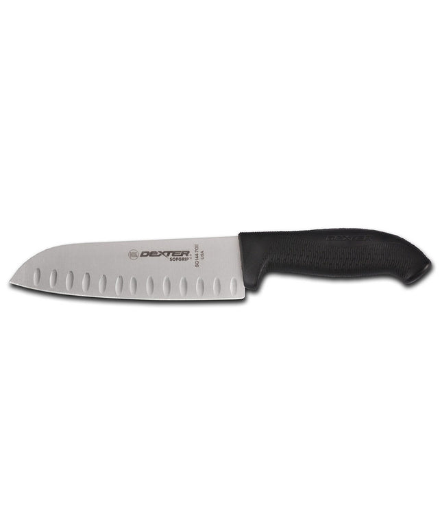 Dao Santoku Dexter Russell SG144-7GEB-PCP 17.8 cm Lưỡi Thép Carbon Cán Cao Su Đen