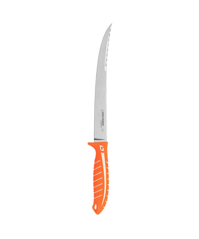 Dao Phi Lê Cứng Hai Lưỡi Dexter Russell 24914 25.4 cm Cán Silicone Cam Thép Carbon Cao
