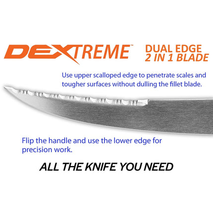 Dao Phi Lê Cứng Hai Lưỡi Dexter Russell 24914 25.4 cm Cán Silicone Cam Thép Carbon Cao