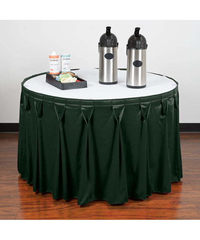 Váy bàn Snap Drape 5412CE29W3-739 Wyndham 4 m x 73,7 cm ngọc bích xếp ly nơ với khóa dán Velcro® kẹp
