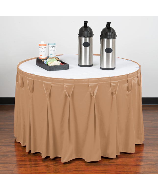 Váy bàn xếp ly nơ Snap Drape Wyndham 4 m x 74 cm màu nâu gỗ đàn kèm kẹp Velcro