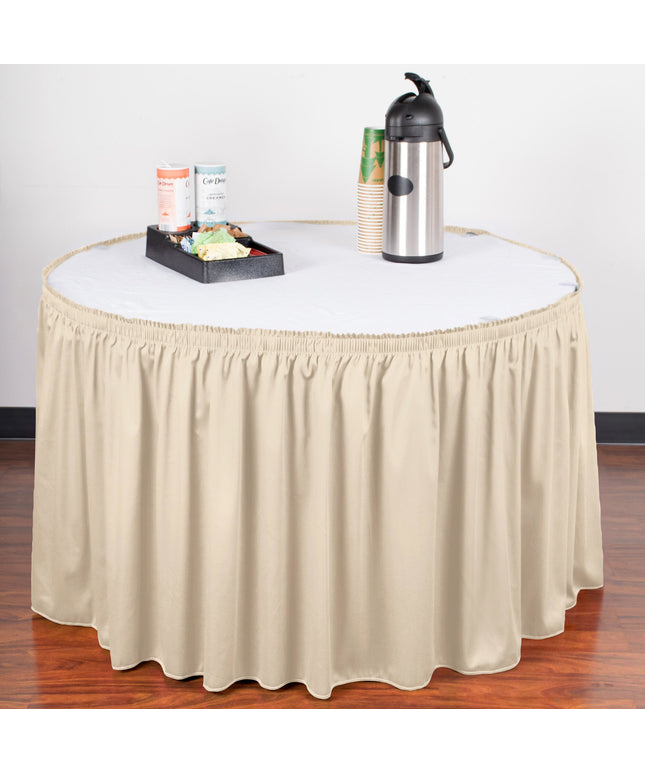 Váy bàn xếp ly nhún màu ngà Snap Drape 5412CE29S3-756 Wyndham 4 x 0,74 m kèm kẹp Velcro