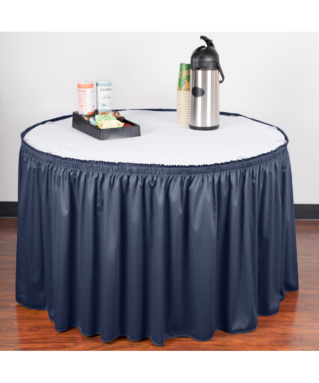 Váy bàn xếp ly nhún Snap Drape Wyndham 4 m x 74 cm màu xanh navy kèm kẹp Velcro