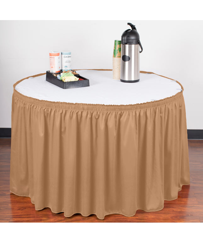 Váy bàn xếp ly nhún màu gỗ đàn hương Snap Drape 5412CE29S3-049 Wyndham 4 x 0,74 m kèm kẹp Velcro
