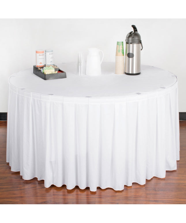 Váy bàn xếp ly hộp Snap Drape Wyndham 5,3 x 0,74 m màu trắng kèm kẹp Velcro