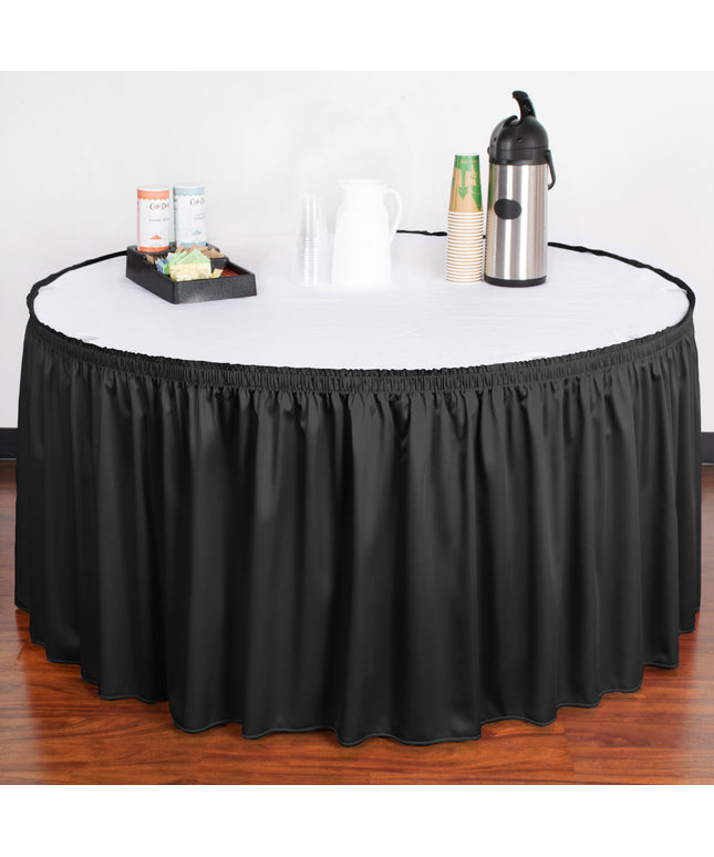 Váy bàn tiệc Snap Drape 5412EG29S3-014 Wyndham 17' 15,2 cm x 73,7 cm đen Shirred Pleat váy bàn Velcro® Clips