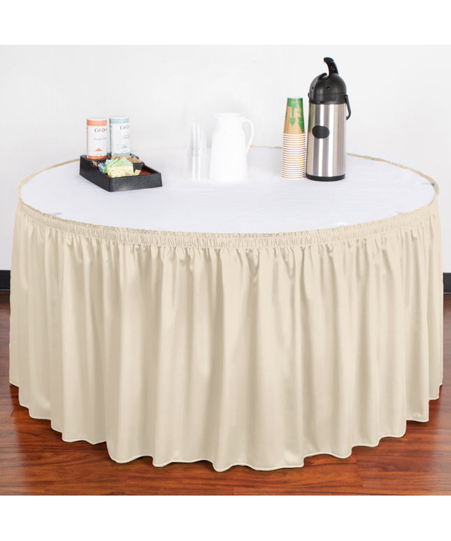 Váy bàn Snap Drape 5412EG29S3-756 Wyndham 5,2 m 15,2 cm x 73,7 cm Bone Shirred xếp ly với khóa dán Velcro® kẹp
