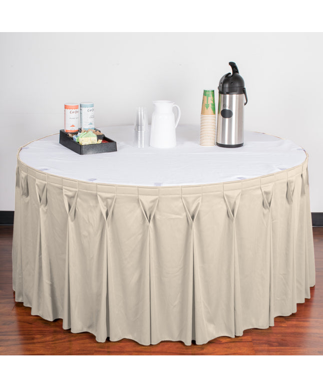 Váy bàn xếp ly nơ bướm Snap Drape Wyndham 5,3 x 0,74 m màu trắng ngà kèm kẹp Velcro