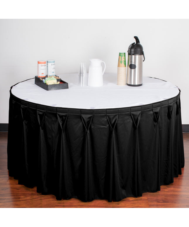 Váy bàn xếp li nơ Snap Drape Wyndham đen 5,3 m x 74 cm kèm kẹp Velcro