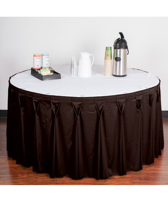 Váy bàn xếp ly nơ bướm Snap Drape Wyndham 5,3 x 0,74 m màu nâu kèm kẹp Velcro