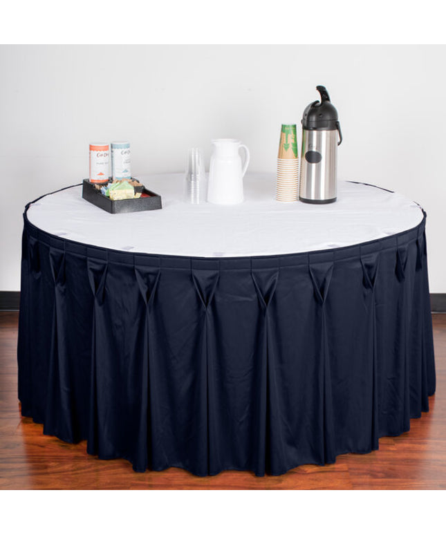 Váy bàn xếp ly nơ Snap Drape Wyndham 5,3 m x 74 cm màu xanh navy, kẹp Velcro, 5412EG29W3-011