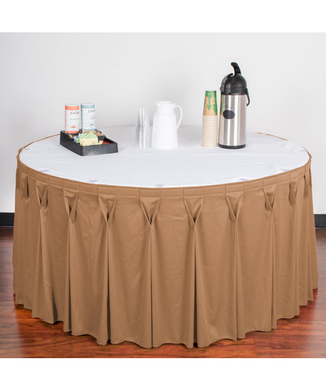 Váy phủ bàn Snap Drape Wyndham 5412EG29W3-049 xếp li nơ màu gỗ đàn hương 5,3 m x 74 cm kèm kẹp Velcro