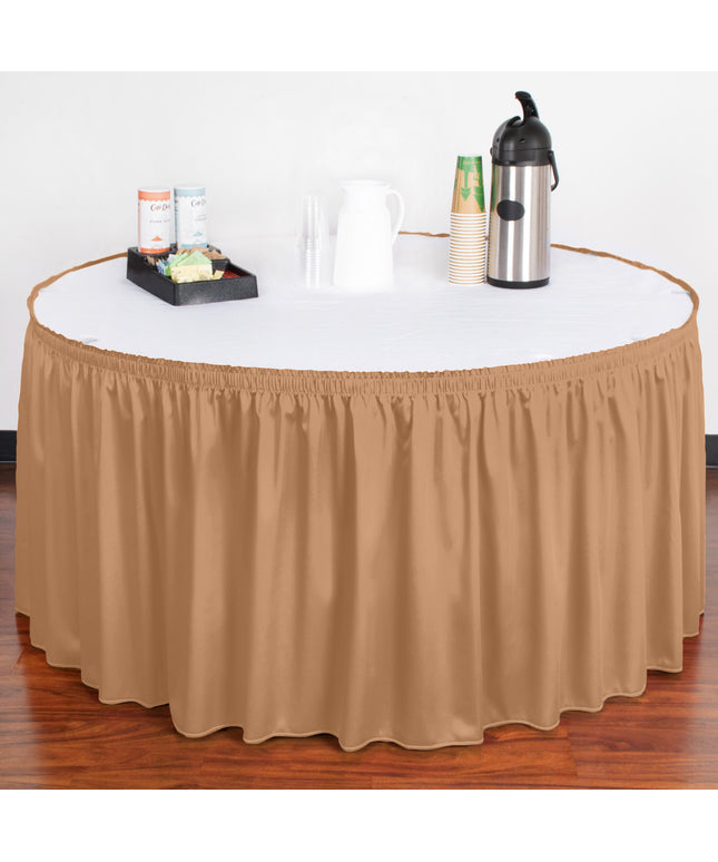 Váy bàn xếp ly Snap Drape Wyndham 5,3 m x 74 cm màu gỗ đàn hương có kẹp Velcro