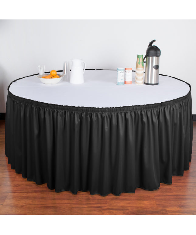 Váy phủ bàn xếp nhún màu đen Snap Drape Wyndham 5412GC29S3 6,55 x 0,74 m kèm kẹp Velcro