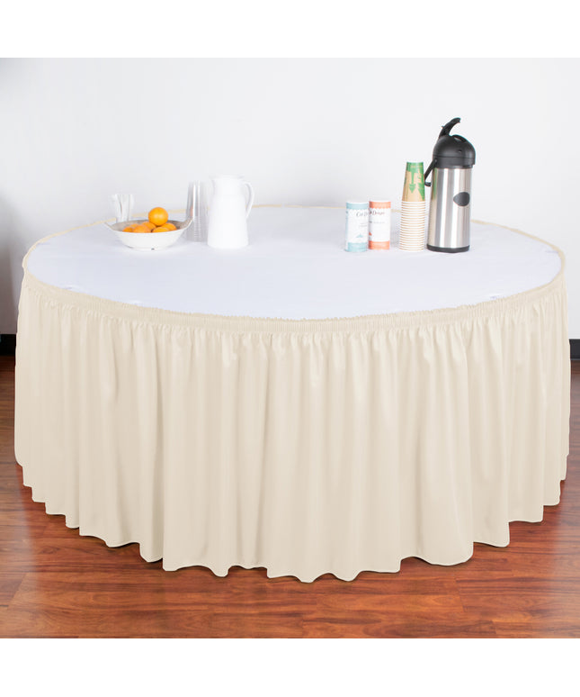 Váy bàn xếp ly nhún màu ngà Snap Drape 5412GC29S3-756 Wyndham 6,55 x 0,74 m kèm kẹp Velcro