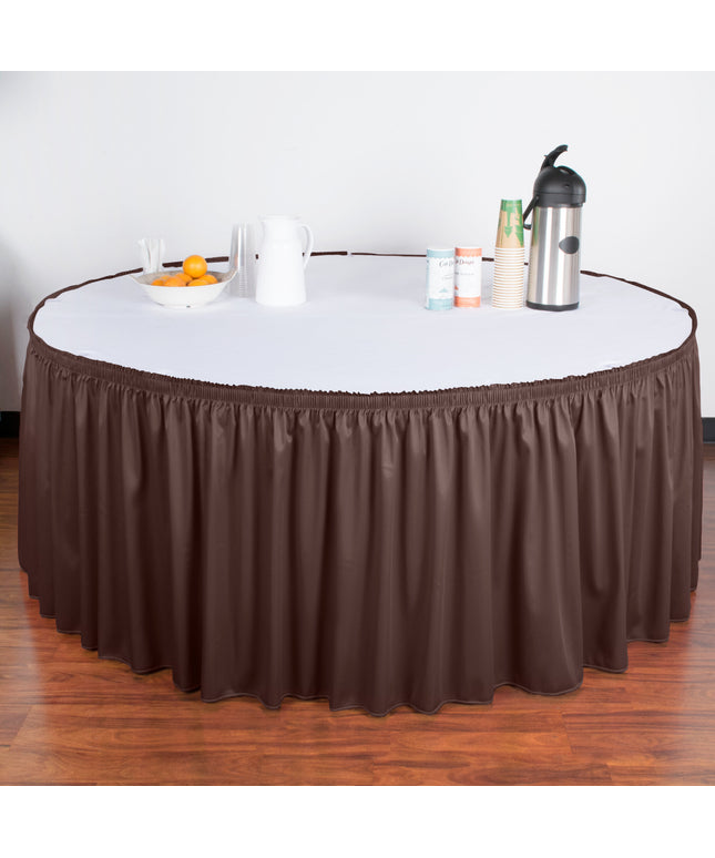 Váy bàn xếp ly nhún Snap Drape Wyndham 6,6 m x 74 cm màu nâu kèm kẹp Velcro