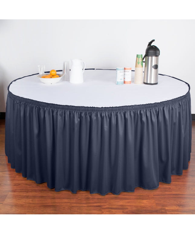 Váy bàn tiệc xếp ly nhún Snap Drape Wyndham 6,6 x 0,7 m màu xanh navy kẹp Velcro