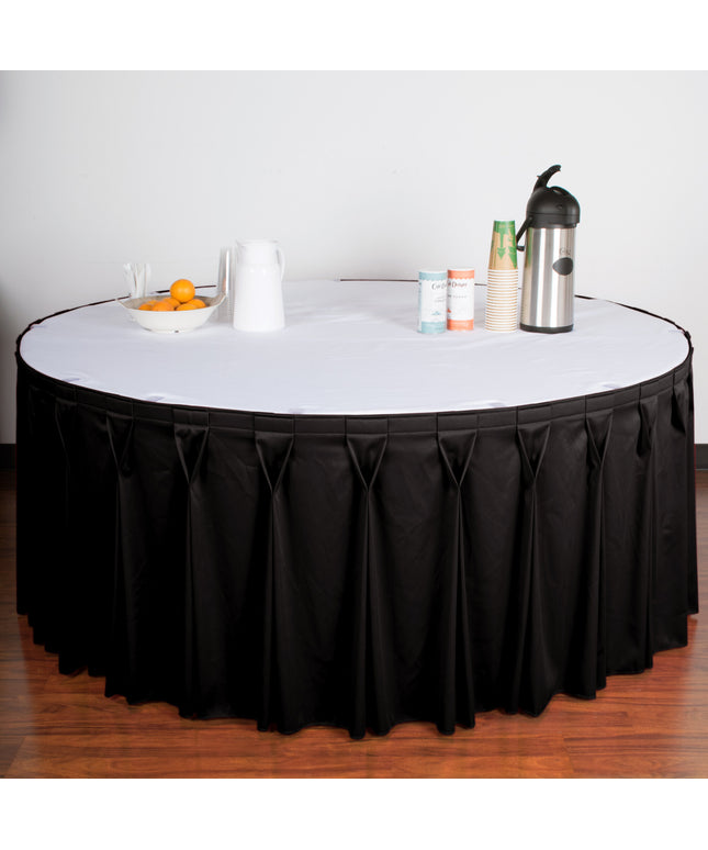 Váy phủ bàn xếp nếp nơ màu đen Snap Drape 5412GC29W3-014 Wyndham 6,6 x 0,7 m kèm kẹp Velcro