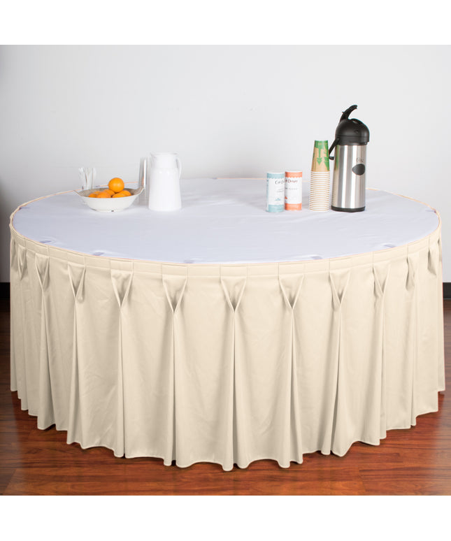Váy bàn xếp ly nơ bướm màu ngà kèm kẹp Velcro Snap Drape Wyndham 6,6 x 0,74 m