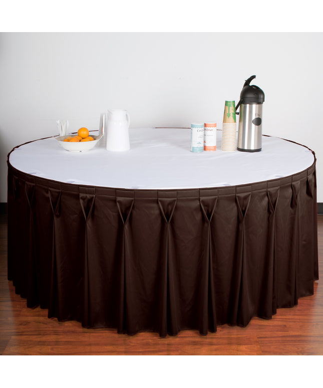Váy quây bàn xếp ly nơ màu nâu Snap Drape Wyndham 5412GC29W3-005 6,6 m x 74 cm, kèm kẹp Velcro®