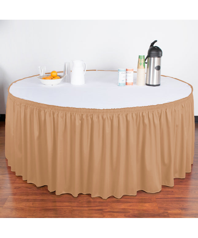 Váy bàn xếp ly nhún Snap Drape Wyndham 6,5 m x 74 cm màu be, kẹp Velcro, 5412GC29S3-049