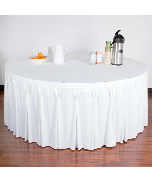 Váy phủ bàn xếp hộp màu trắng Snap Drape 5412GC29B3-010 Wyndham 6,6 x 0,7 m kèm kẹp Velcro