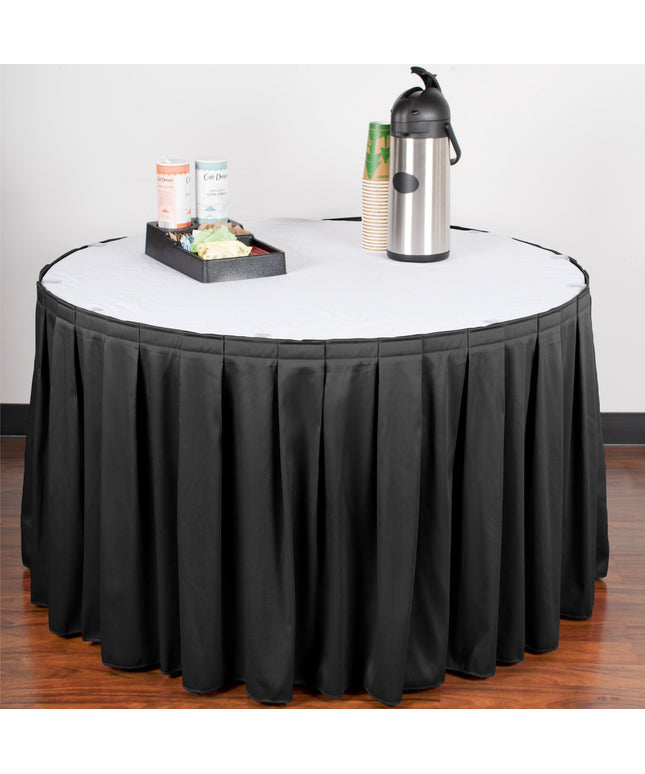 Váy bàn xếp ly hộp màu đen kèm kẹp Velcro Snap Drape Wyndham 4 x 0,74 m