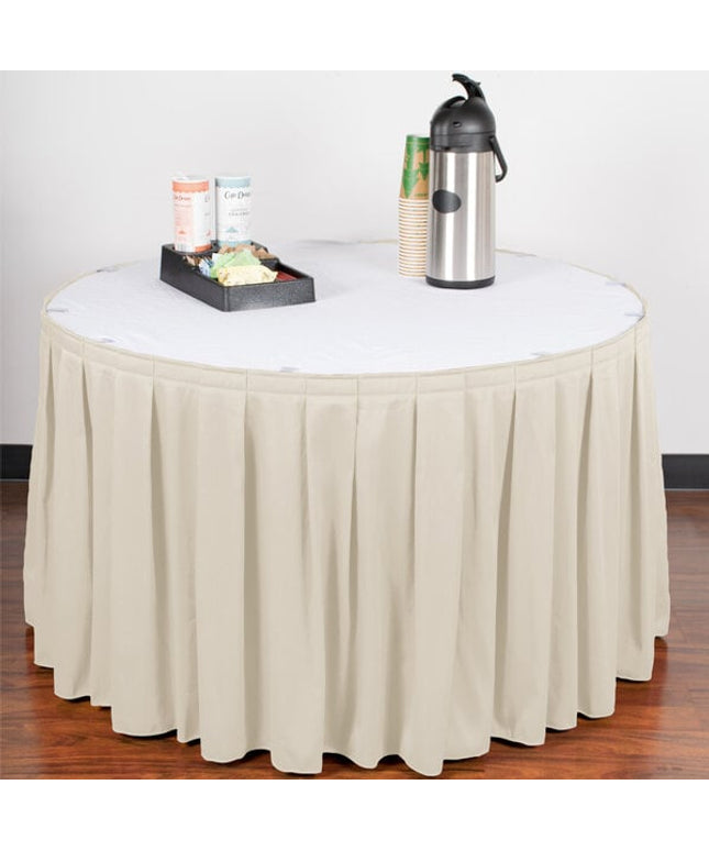 Váy bàn xếp ly hộp Snap Drape Wyndham 5412CE29B3-756 4 x 0,74 m màu bone kèm kẹp Velcro