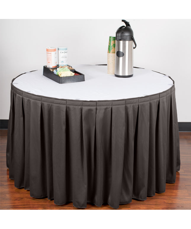 Váy bàn tiệc xếp ly hộp Snap Drape Wyndham 4 x 0,7 m màu than kẹp Velcro