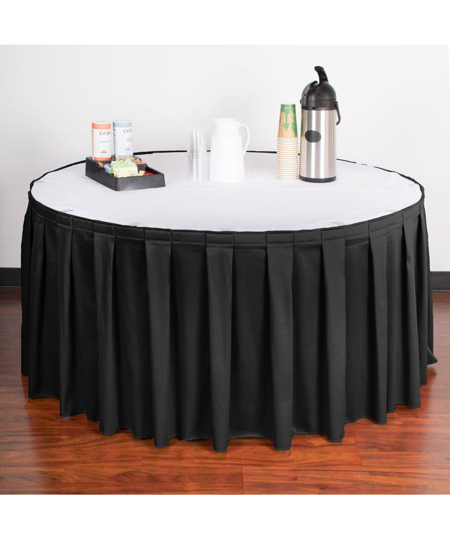 Váy bàn xếp ly hộp Snap Drape Wyndham 5,3 m x 74 cm màu đen kèm kẹp Velcro