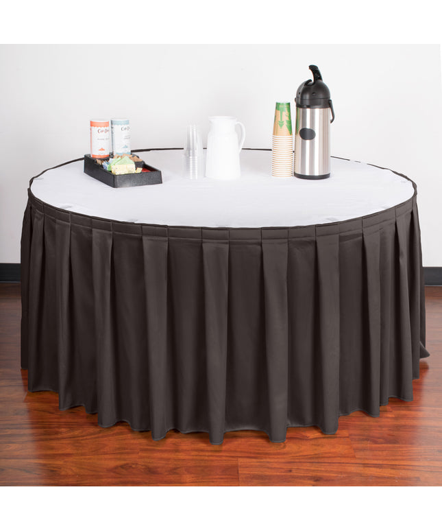 Váy bàn xếp ly hộp Snap Drape Wyndham 5412EG29B3-512 màu than 5,3 x 0,74 m với kẹp Velcro