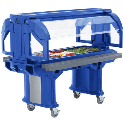 Quầy salad di động Cambro VBR6186 Versa xanh navy 1,8 m bánh xe tiêu chuẩn
