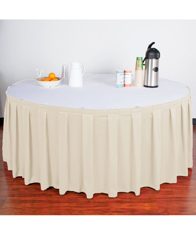 Váy bàn xếp ly hộp Snap Drape Wyndham 6,5 m x 74 cm màu ngà, kẹp Velcro, 5412GC29B3-756