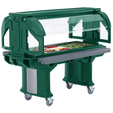 Quầy salad di động Cambro VBR6519 xanh lá 1,8 m quầy thức ăn/salad Versa với bánh xe tiêu chuẩn