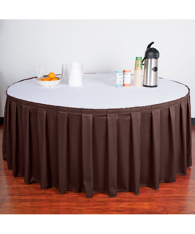 Váy bàn Snap Drape 5412GC29B3-005 Wyndham 6,4 m 15,2 cm x 73,7 cm nâu xếp ly hộp với khóa dán Velcro® kẹp