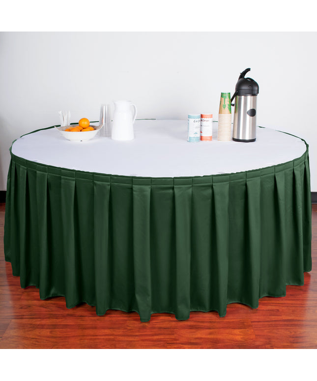 Váy bàn xếp ly hộp Snap Drape Wyndham 5412GC29B3-739 màu xanh ngọc 6,6 x 0,74 m với kẹp Velcro