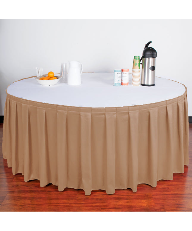Váy bàn xếp ly hộp Snap Drape Wyndham 5412GC29B3-049 màu gỗ đàn hương 6,6 x 0,74 m với kẹp Velcro