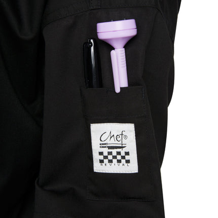 Áo đầu bếp tay dài executive tùy chỉnh đen Chef Revival Traditional J045 unisex - 4X