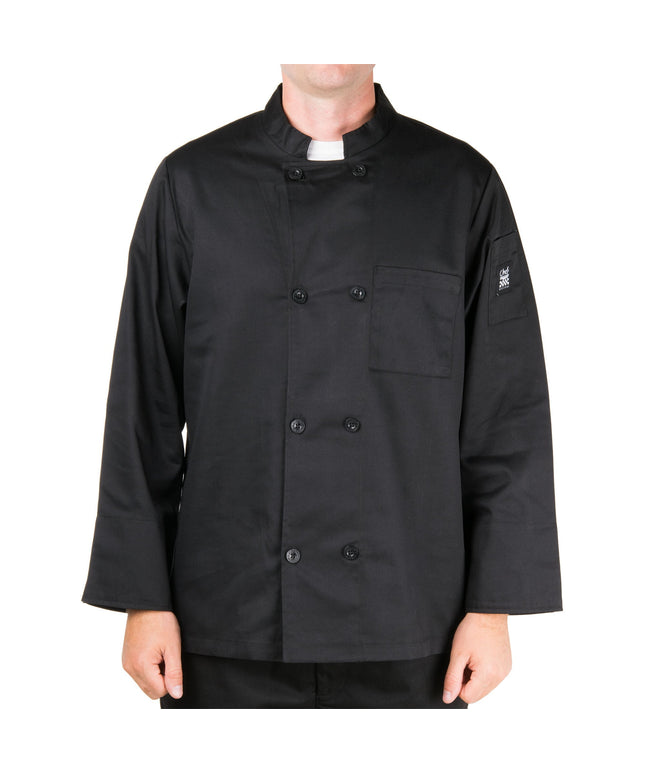 Áo bếp unisex túi ngực Chef Revival Bronze J071 màu đen size L