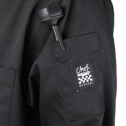 Áo bếp unisex túi ngực Chef Revival Bronze J071 màu đen size L