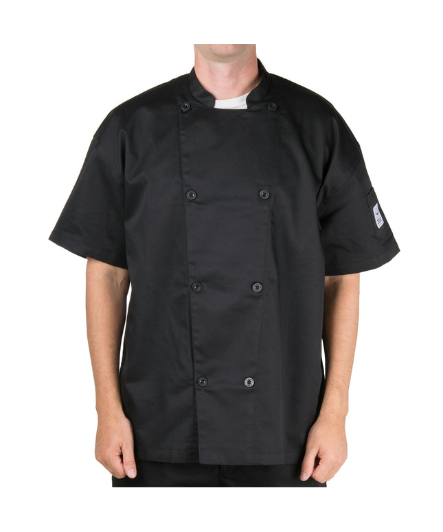 Áo bếp tay ngắn Chef Revival Silver J205 unisex đen, lưng lưới, size L