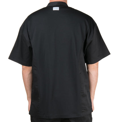 Áo bếp tay ngắn Chef Revival Silver J205 unisex đen, lưng lưới, size L