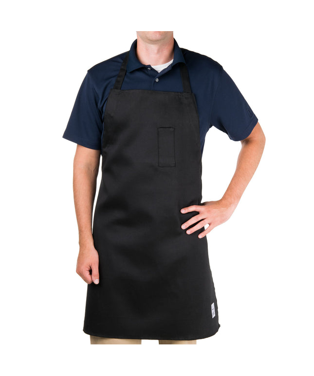 Tạp dề yếm dài vải poly-cotton có thể tùy chỉnh Chef Revival đen, túi đựng bút