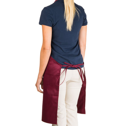 Tạp dề yếm vải poly-cotton có thể tùy chỉnh Chef Revival đỏ mận