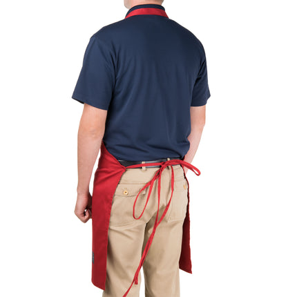 Tạp dề yếm poly-cotton màu đỏ Chef Revival 86,4 x 71,1 cm