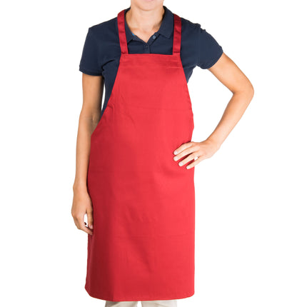 Tạp dề yếm poly-cotton màu đỏ Chef Revival 86,4 x 71,1 cm