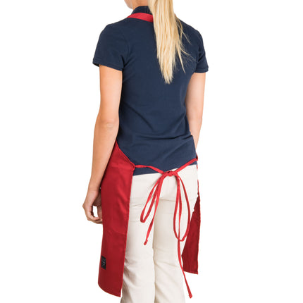 Tạp dề yếm poly-cotton màu đỏ Chef Revival 86,4 x 71,1 cm
